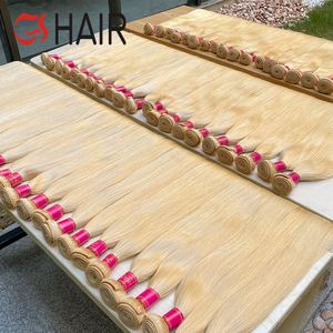 Extensiones de Cabello Humano Virgen Brasileño GShair, Alineadas con la Cutícula, al por Mayor, de 40 y 50 Pulgadas, Rubio, Extensiones de Cabello Humano Rubio Ruso 613 - Product Image 2