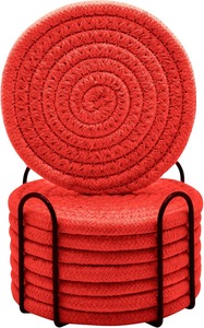 Wood Drink Coasters with Holder Traditional Chinese Design Absorbent Non-Toxic for Party Use <b>Plate</b> Dish Home <b>Decor</b> - Product Image 4