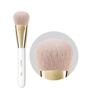 Professional White Wooden Handle Round Makeup Brush Ultra Soft Nano Wool Fiber Fluffy Blush Contour Brush For Powder Cosmetic - Product Image 1
