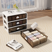 Boîte de rangement en plastique multicouche pour sous-vêtements, vêtements, chambre à coucher, rangement domestique, organisateur de tiroirs