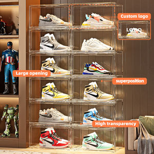 Wantransparent şeffaf ayakkabı kutusu plastik PET ayakkabı organizatörü İstistackable temiz ayakkabı ayakkabı organizatörü ile mıknatıslı kapı - Product Image 2