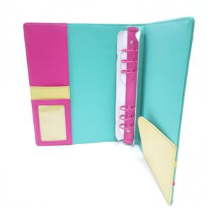 <span class=keywords><strong>Classeur</strong></span> de budget coloré vert et rouge a5 personnalisé découpé mécanisme d'anneau de reliure de budget d'économie d'argent amovible - Product Image 3