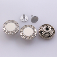 Desain Fashion Berkualitas Tinggi Kancing Jeans Logam Berhiaskan Batu Rhinestone 17mm untuk Denim