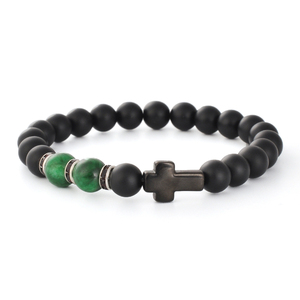 F233 Custom Jewelry <strong>Stone</strong> for Man High Quality Handmade Luxury Semi-precious Green <strong>Jade</strong> <strong>Black</strong> Agate Trendy Bracelet - Product Image 5