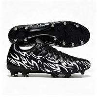 Chaussures de football unisexes pour adolescents à tige basse, tige synthétique, semelle intermédiaire en gel, crampons AG longs/cluster, chaussures de football professionnelles, doublure en mesh