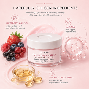 Baume Nettoyant Rose Marque Blanche 40g – Démaquillant Doux Baume-à-Huile pour le Visage – Hydratation Confort Quotidien - Product Image 2