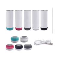 Botol audio Bluetooth kosong sublimasi 20oz Tumbler pintar Stainless ganda terbaik dengan speaker musik 304 cangkir baja tahan karat