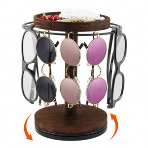Wooden Eyeglasses Storage Rack 12 Slots <b>Rotating</b> Sunglasses Holder Desktop Jewelry <b>Stand</b> Multipurpose <b>Display</b> - Product Image 1