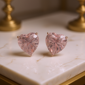 Orecchini a Forma di Cuore con Cristalli Zuny, Placcati in Oro Rosa, Gioielli Romantici da Donna per Uso Quotidiano - Product Image 2