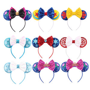 إكسسوارات شعر نسائية بالجملة للحفلات والمهرجانات، عصابة رأس على شكل أذن فأر مزينة بالترتر للأطفال - Product Image 1