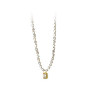 S925 <b>Silver</b> Korean Version Tulip <b>Necklace</b> with Sweet Synthetic <b>Pearl</b> Small Fresh Student Accessory D9322 - Product Image 5