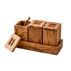 Wooden <b>Storage</b> <b>Jar</b> with Wooden Lid Cylinder Shape Classic Design 250ml Eco-Friendly Durable Air Tight Container <b>for</b> <b>Kitchen</b> Use - Product Image 6