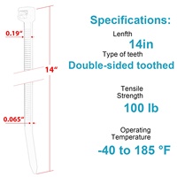 Attaches zippées exclusives avec dent double face Superstrong 100 livres Sangle de câble robuste Attaches de câble en nylon à double dent
