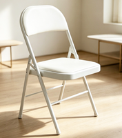 Chaise pliante en métal pratique pour la maison et le jardin, surface lisse, empilable, pour salle à manger, bureau, chaise d'assemblage