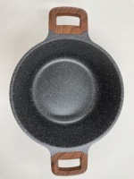 Casserole moderne en alliage d'aluminium Boreine avec couvercle en verre, écologique, facile à nettoyer, durable, saine, antiadhésive, multicouche