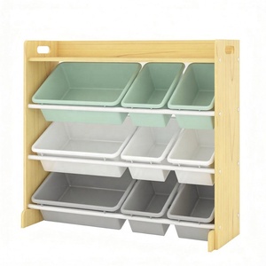 Estante Organizador de <span class=keywords><strong>Juguetes</strong></span> de Madera para Habitación <span class=keywords><strong>Infantil</strong></span> con 9 Contenedores de Plástico, Organizador para <span class=keywords><strong>Juguetes</strong></span> - Product Image 6
