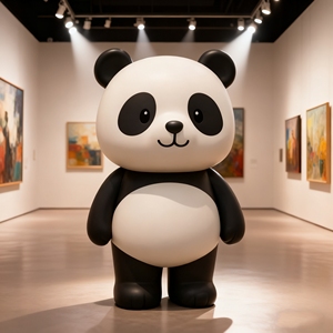 CS185 Lightweight FRP Polygonal Panda Sculpture Geometric Panda Artwork for Boutique Shop Mall Entrance Streetscape <b>Decoration</b> - Product Image 3