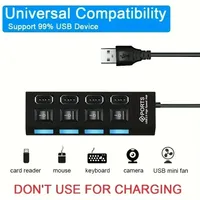 Hub USB 3.0 haute vitesse à 4/7 ports LED, adaptateur d'alimentation 5Gbps, commutateur répartiteur USB, prise ue pour ordinateur portable