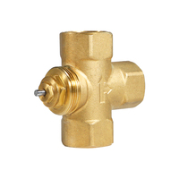 Vanne à bille hydraulique en laiton à 4 voies DN20 DN25 avec actionneur pour ventilo-convecteur, fabrication OEM