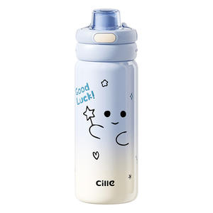 Gourde isotherme en acier inoxydable <span class=keywords><strong>Hile</strong></span> avec paille pour filles, enfants, eau, mignonne, étudiants, portable - Product Image 5