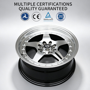 Jantes en alliage Flowtone Wheels Source Factory 15 pouces, finition noire usinée, 15x7/15x8 ET25/35 4x100/108 CB73.1, jantes de course pour voitures - Product Image 4