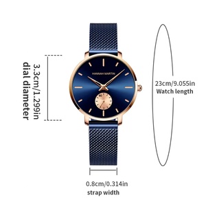 Montre Femme Tendance HANNAH MARTIN HM-1335 – Marque Haut de Gamme Hannah Martin, Mouvement Quartz Original, Bracelet en Maille Acier Inoxydable - Product Image 5