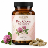 Complément de trèfle rouge à approvisionnement direct, 100 capsules, extrait de trèfle rouge pour les soins des cheveux, de la peau et des ongles des femmes et le bien-être hormonal, OEM ODM