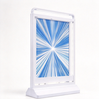 Support d'affichage lumineux LED A5 mince pour bureau, porte-affiche double face, support de table publicitaire, rechargeable