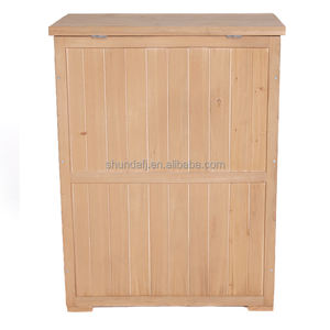 SDGS008 Boîte <span class=keywords><strong>de</strong></span> rangement <span class=keywords><strong>de</strong></span> jardin-Coffre à coussin en bois <span class=keywords><strong>de</strong></span> sapin avec <span class=keywords><strong>toit</strong></span> imperméable, marron - Product Image 4