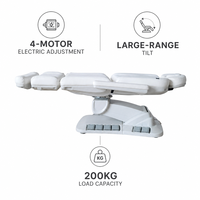 Cama de Belleza Eléctrica de 4 Motores, Amplio Rango de Inclinación, Base Metálica Reforzada, Carga de 200 kg, Altura Ajustable, para Clínica Dental y Estética