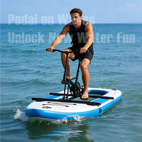 Vélo aquatique gonflable en PVC Drop Stitch, monoplace, stable, flottant, avec pédale intégrée à grande ouverture, pour divertissement en parc aquatique