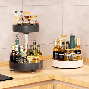 Étagère à épices rotative pour cuisine, support réglable en fer, rotation à 360 degrés, organiseur de bouteilles d'épices - Product Image 1