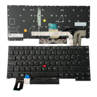 Nouveau clavier d'ordinateur portable d'origine BST Thinkpad T490S T495S rétroéclairé par LED, en plastique ultra-fin, pleine taille, disposition suédoise/finlandaise, noir, PS/2