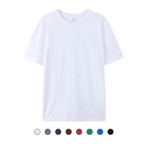 T-shirt décontracté blanc uni à col rond en RPET, imprimé par transfert thermique, haute qualité, écologique, séchage rapide, pour hommes et femmes - Product Image 1
