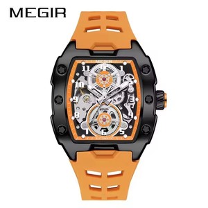 Reloj Megir 8602 Automático para Hombre, Diseño Hueco, Resistente al Agua, Mecánico, Correa de Goma, Esfera Grande, Luz Nocturna - Product Image 3