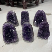 Vente en gros : Meilleure qualité, Géode d'améthyste naturelle polie, cristal de druse en forme de grotte, pour la guérison Feng Shui et la décoration intérieure de luxe