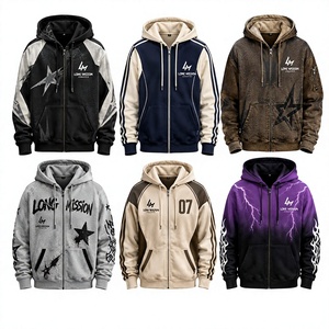 Sudadera con capucha y cremallera para hombre Long Mission, estampado por sublimación, transpirable, estilo urbano, corte regular, 100% algodón, tejido French Terry, ropa de invierno - Product Image 5