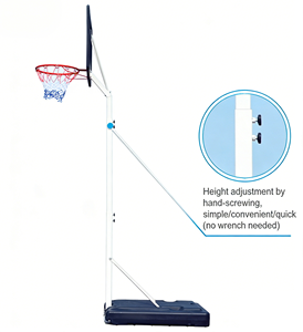 Panier de <span class=keywords><strong>basket</strong></span> portable pour enfants 32"*23" avec panneau PE+PET, hauteur réglable de 2,1 à 2,6 m - Product Image 3