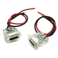 Support de lampe Type-C, connecteur USB-C femelle 2P, étanche IP67, 3A 5V, pour bande lumineuse transparente, port de charge