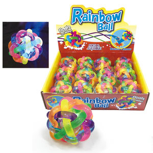 Jinying sıkmak dekompresyon stres giderici oyuncaklar 6.5cm ışık dokuma gökkuşağı topu aşınmaya dayanıklı zıplayan top Pet çiğnemek oyuncak - Product Image 1