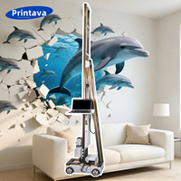 Mesin Cetak Dinding UV All in One Printava Wheel Rail, Printer Dinding Vertikal 3D, Printer Lukisan Dinding Latar Belakang 3D