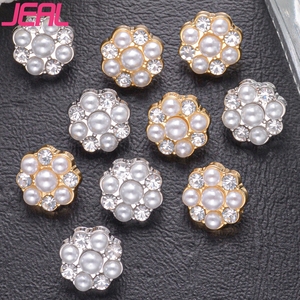 11mm cao minh bạch lung linh pha lê mặt dây chuyền 3D ngọc trai hoa lưỡi <span class=keywords><strong>Rhinestone</strong></span> nút sang trọng phong cách sang trọng hợp kim kẽm trang phục - Product Image 1