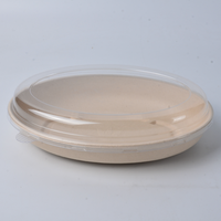 Ecoway Fashion Hamburger Way Pulp Plate Bagasse Rigid Lunch Box Lid Take Away Recycled Materials Biodegradable Baby Food Food