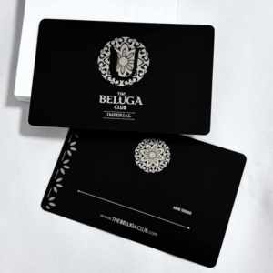 Tarjeta de Visita de Acero Inoxidable Negra Mate Personalizada con Impresión, T5577 1K EM4305 134.2KHz NFC RFID, Tarjeta de Visita Metálica para Hoteles - Product Image 1