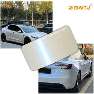 Pellicola per Auto MOTJ Bianco Perla che Cambia Colore in Blu, Pellicola Protettiva PPF Anti-Ingiallimento da 7,5 mil - Product Image 1
