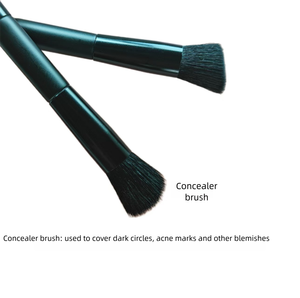 Manche en bois noir usine en gros cheveux synthétiques <span class=keywords><strong>pinceau</strong></span> de <span class=keywords><strong>maquillage</strong></span> pointe éponge pour l'utilisation du visage <span class=keywords><strong>pinceau</strong></span> de fond de teint correcteur à <span class=keywords><strong>Double</strong></span> extrémité - Product Image 5