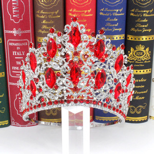 Europe et États-Unis Grande couronne de mariée réglable Couronne de reconstitution historique de beauté pour les reines Couronne complète en cristal jaune baroque - Product Image 2