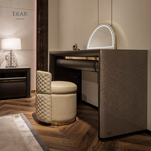 <span class=keywords><strong>Commode</strong></span> de style italien en bois, coiffeuse haut de gamme avec miroir <span class=keywords><strong>demi</strong></span>-lune, offre spéciale, nouveau modèle - Product Image 2