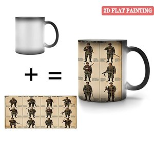 Frosted Black 11oz <b>Ceramic</b> <b>Mug</b> Heat Color Changing Drinking Cup Tactical Soldier Design 2D Flat Painting - Product Image 4