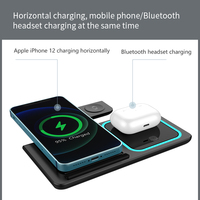 Banque d'Alimentation Extérieure à Logo Personnalisé, Chargeur Rapide 15W Multifonctionnel pour Téléphone Portable, Montre, Écouteurs, Chargeur Sans Fil Pliable 3 en 1, OEM